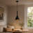 Modern Black Pendant Light with Conical Shade – Adjustable Hanging Ceiling Lamp, E26 Socket, No Bulb