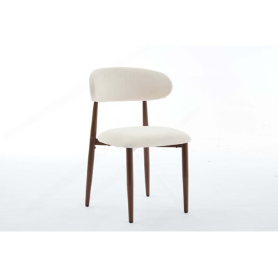 Dining Chairs Metal Kitchen Chairs with Modern Fabric Upholstered for Dining Room, Beige