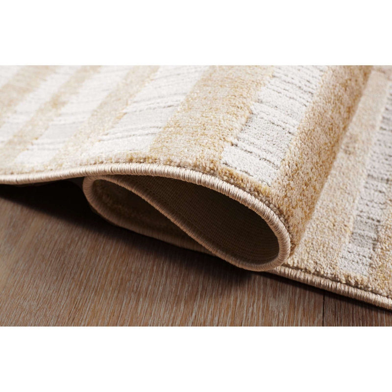 Tapis à rayures Khamchand, Rectangle 3 pi 3 po x 4 pi 11 po