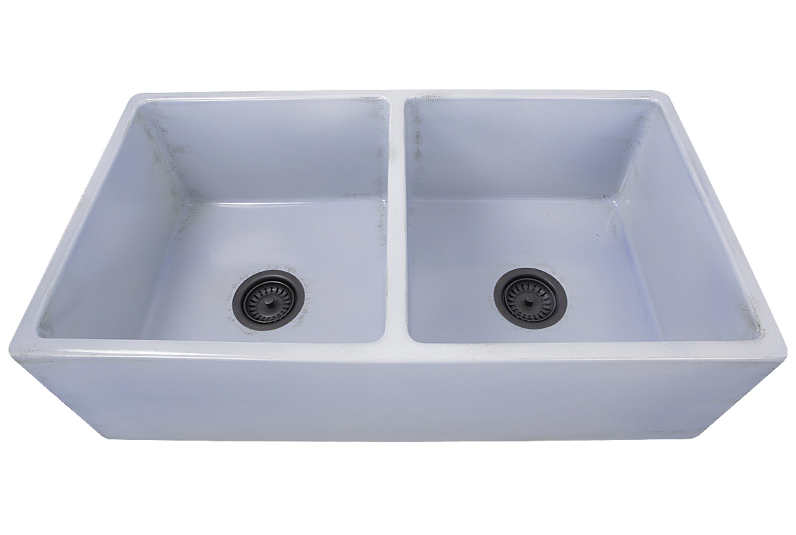 Vineyard 33" Double Basin Farmhouse Kitchen Sink, Shabby Sugar