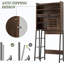 Armoire de rangement au-dessus de la toilette, armoire de rangement pour salle de bain avec portes coulissantes, tablette de rangement pour salle de bain avec tablette réglable et dispositif anti-basculement-1285332173