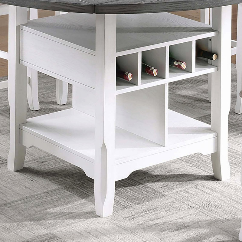 Table de salle à manger à hauteur de comptoir avec tablette de rangement intégrée