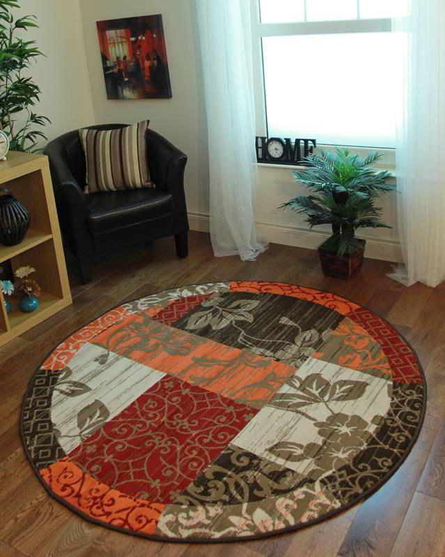 Round Bewdley Patchwork Area Rug, Round 160cm