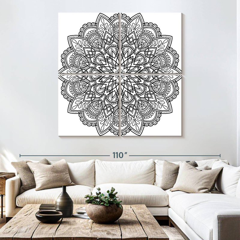 Mandala méditatif, H 74 po x l 74 po