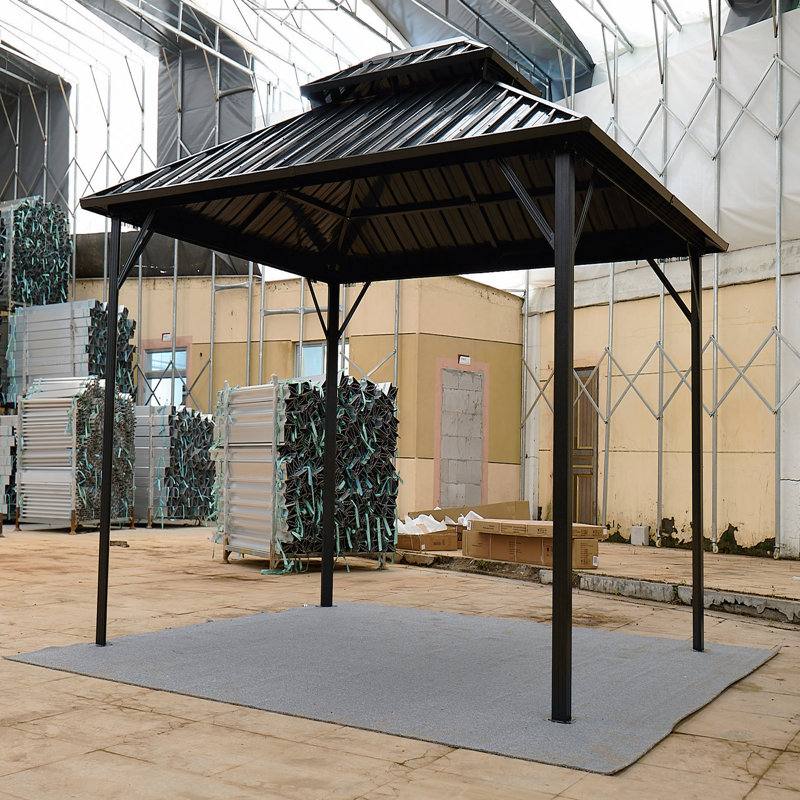 Pavillon de jardin 10X10FT, pour l'extérieur avec toit en acier double couleur
