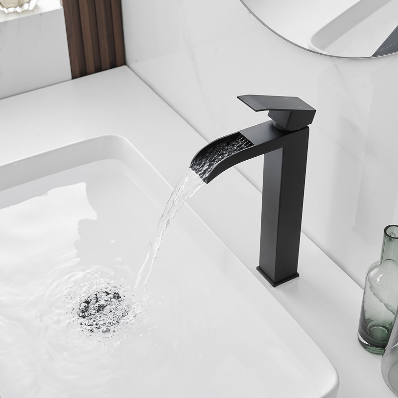 Vessel Sink Faucet Single-handle Bathroom Faucet with Drain Assembly, Matte Black