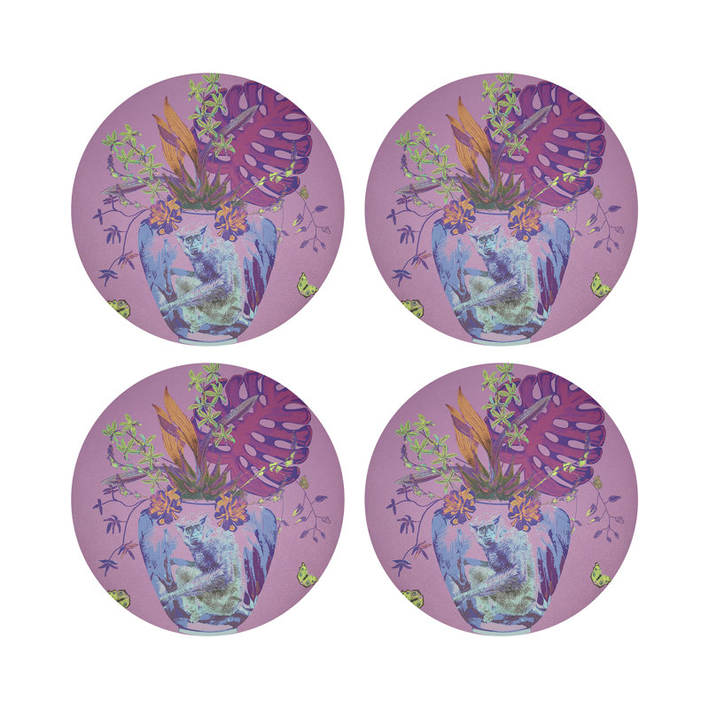 Monkey Large Jungle Pebble 16" Vinyl Placemat, Sacha