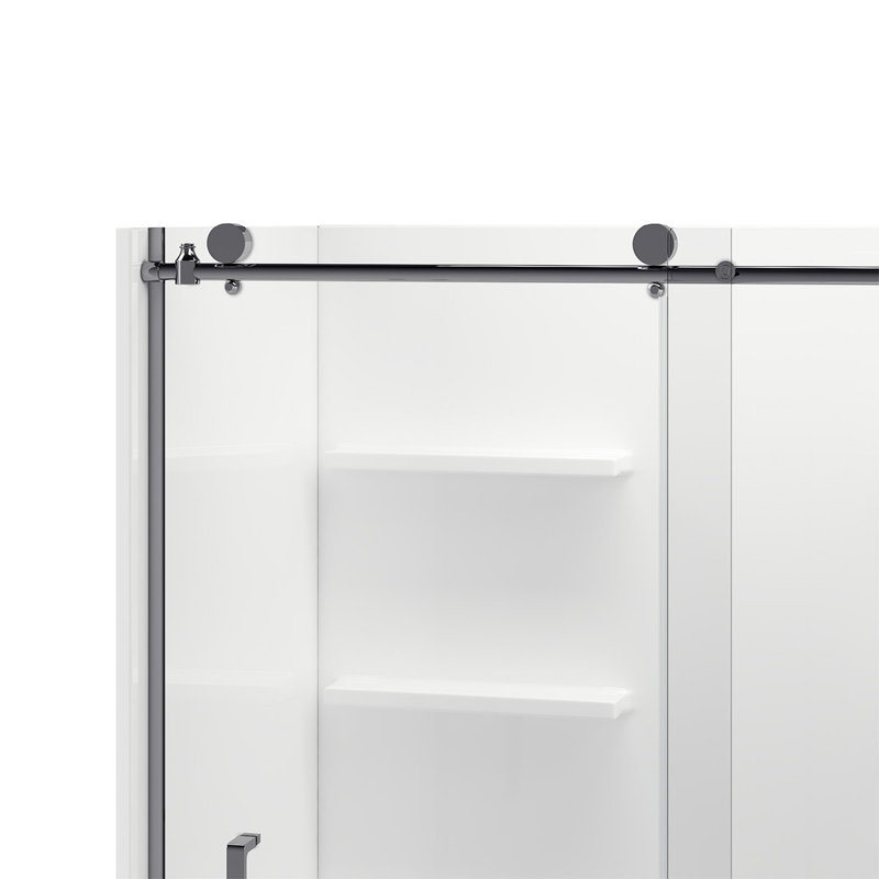 Cabine de douche réversible l 8 po H 111,33 po, Chrome, Gauche