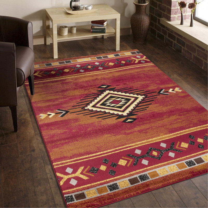Red 7 pi. 10 po X 10 pi 3 po Tapis Southwest, Rectangle 7 pi 10 po x 10 pi 3 po
