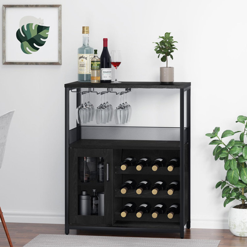 Natilie Metal Bar Cart, Black, Black