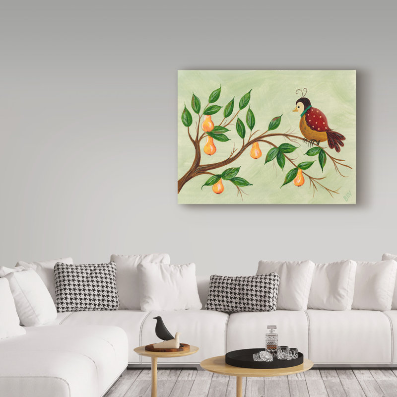 «Partridge in A Pear Tree 1», art sur toile, H 14 po x l 19 po x P 2 po