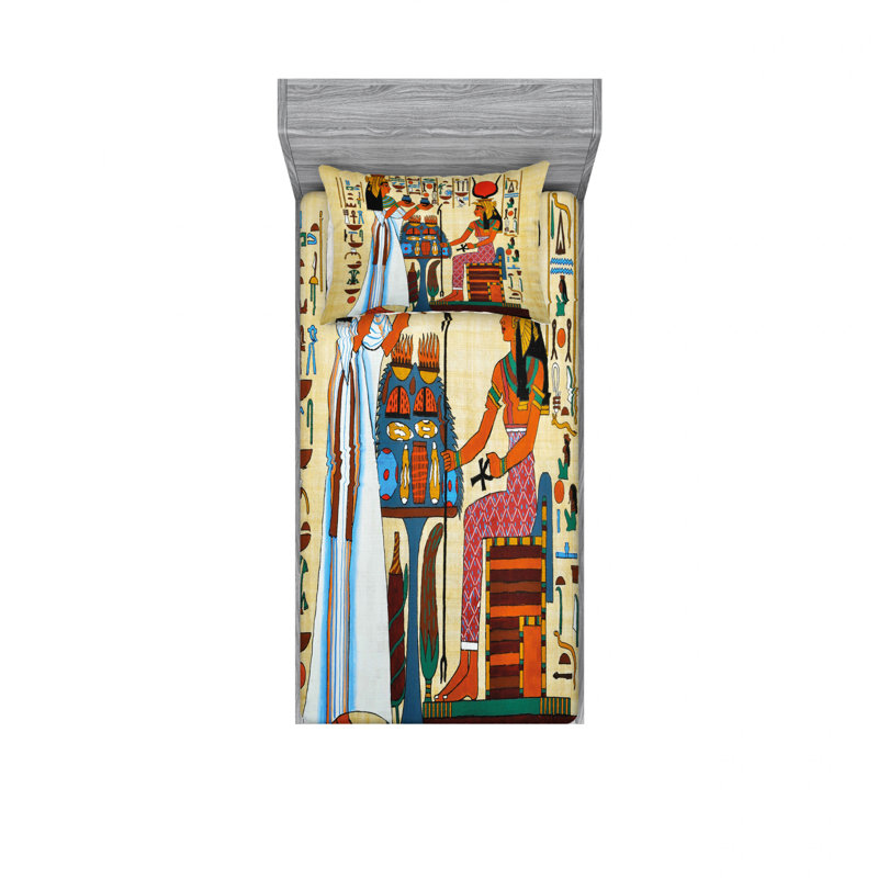 Ensemble de draps en papyrus, Ensemble de draps pour lit simple TG avec drap-hou