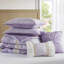 Édredon 5 pièces très grand / très grand avec coussins décoratifs - Édredon en microfibre, imprimés botaniques de style et volants en dentelle, rembourrage, lavable à la machine, emballage compressé, rembourré,-118768528