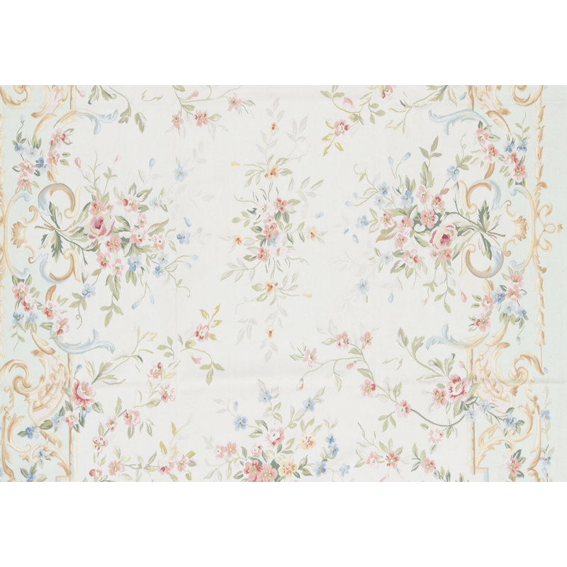 Hand-Knotted High-Quality Beige and Green Area Rug