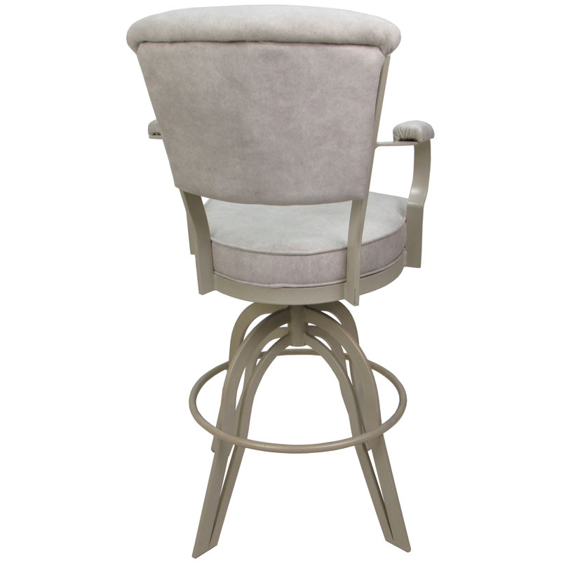Raddie Swivel Metal Bar Stool 30" Seat, Beige, Cream
