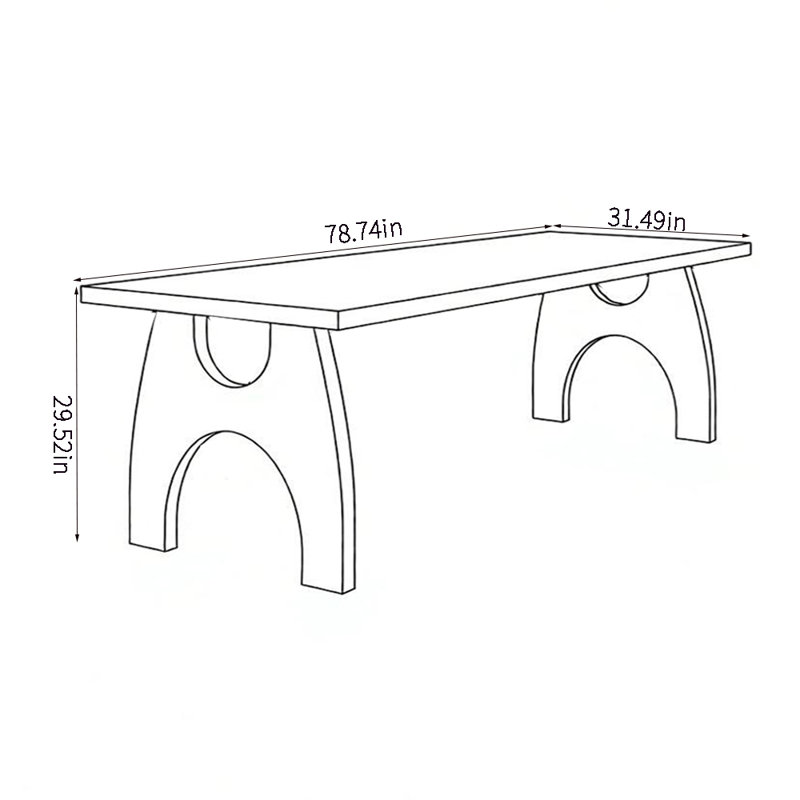 Table de salle à manger Retro, 29.52"H x 78.74"L x 31.49"W