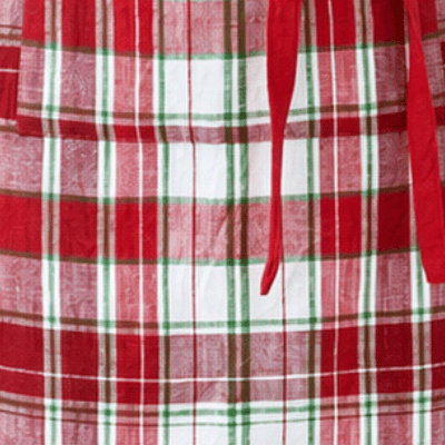 Winter Plaid Apron Red Cotton Christmas