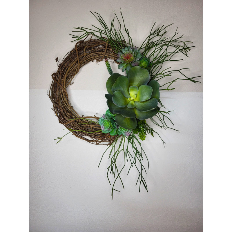 Faux Succulents 28'' Wreath