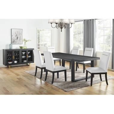 Crown Mark Hilara 2134Sx6+2134T-60x1 Hilara Farmhouse 7-Piece Dining Set, Brown Squirrel Furniture