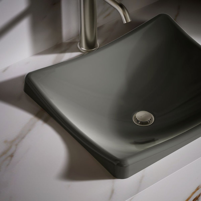DemiLav Metal Specialty Vessel Bathroom Sink, Thunder Gray