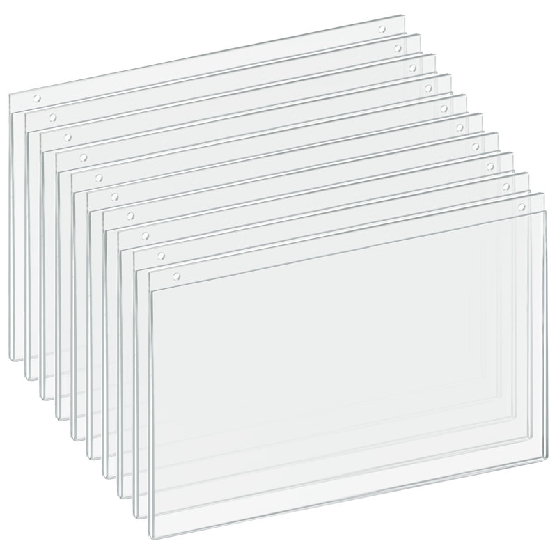 Cadre suspendu transparent en acrylique 14 po de largeur x 8,5 po de hauteur - horizontal / paysage, paquet de 10