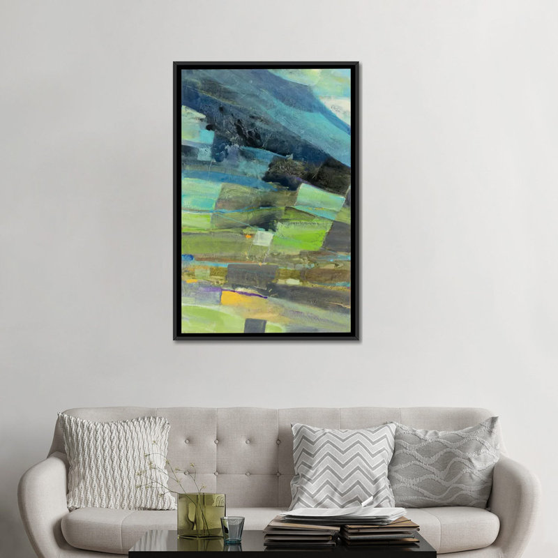 « view of the coast », reproduction d’art sur toile tendue, H 48 po x l 32 po x P 1,5 po, Toile avec cadre noir, Pas de tapis
