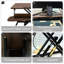 Bureau assis-debout de 32 pouces, poste de travail réglable en hauteur avec double moniteur et configuration pour ordinateur portable, large plateau à clavier, finition noyer, spacieux pour une utilisation au bureau, convertisseur sur pied, coloré, structure