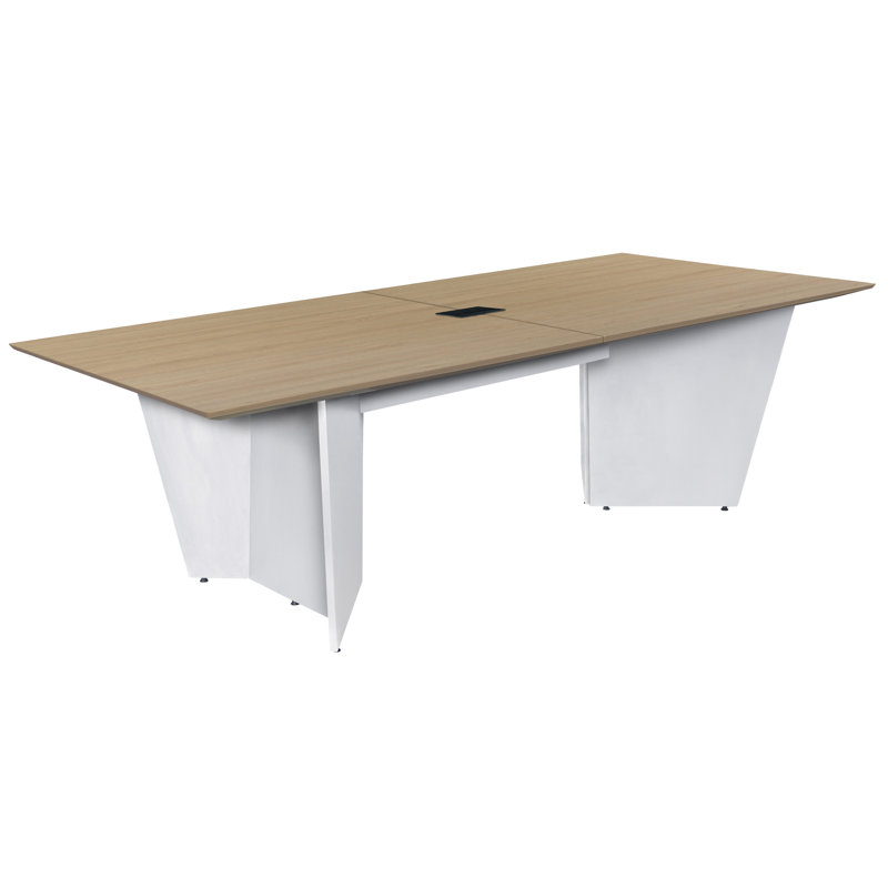 Array Conference Table with Power Data Grommet, 29" H x 96" L x 48" W, Oak/White