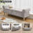 66" W Bedroom Storage Bench End of Bed King Size with Nailhead Trim,Roll Arms,Hidden Dual Pockets and 2 Pillows-1307746005