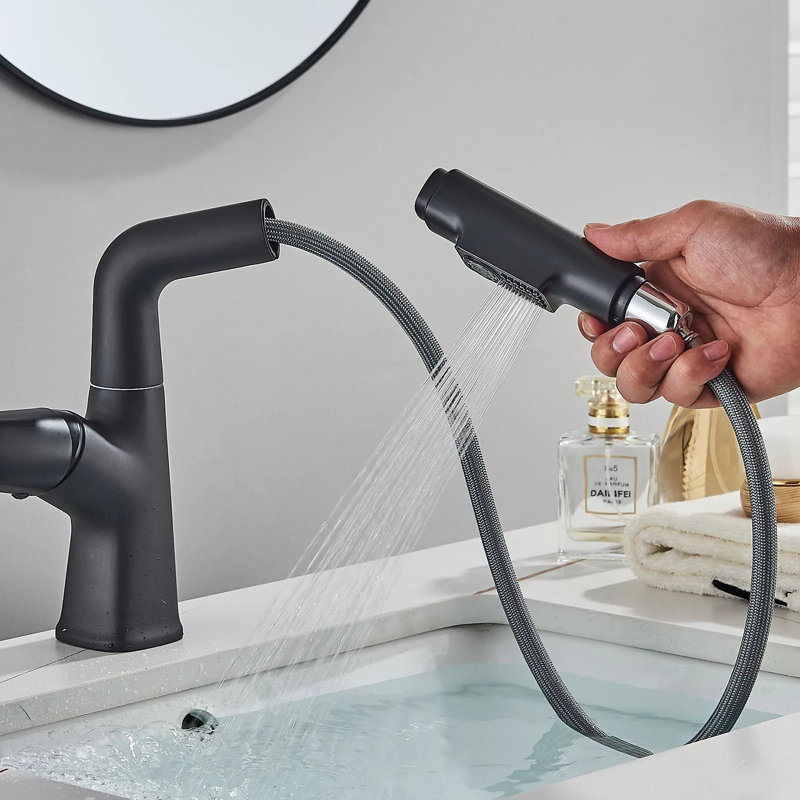 Robinet de lavabo de salle de bain noir