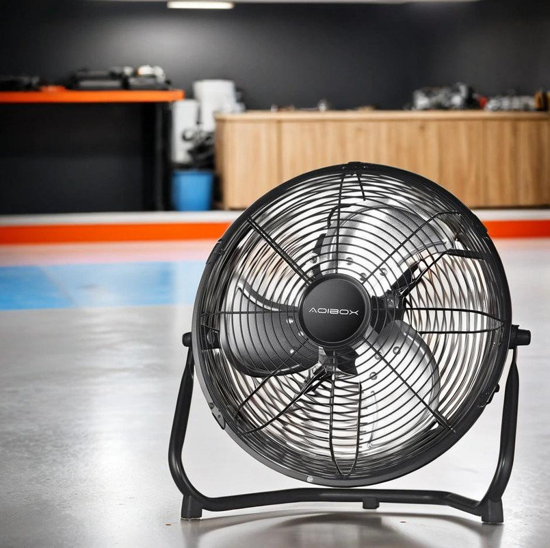 Ventilateur De Sol Sur Pied 40cm - 50W, 3 Vitesses, Silencieux - Neuf