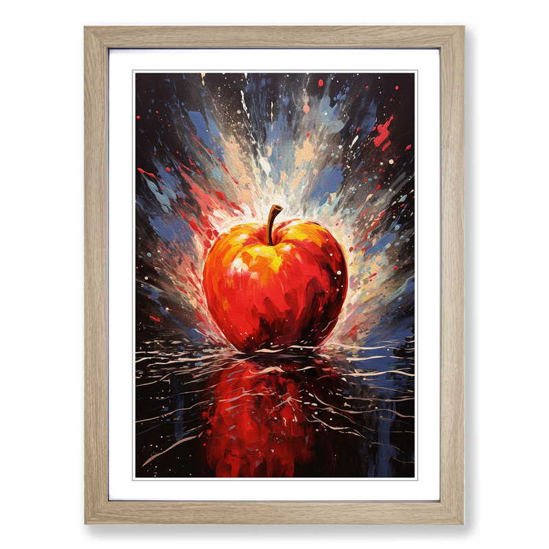 Single Picture Frame Print on Wood, Oak Framed, 34cm H x 25cm W