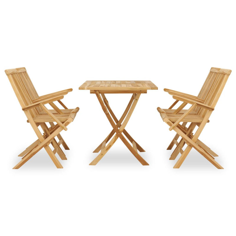 Caitlinn Rectangular 4 - Person 47.2" Long Teak Dining Set
