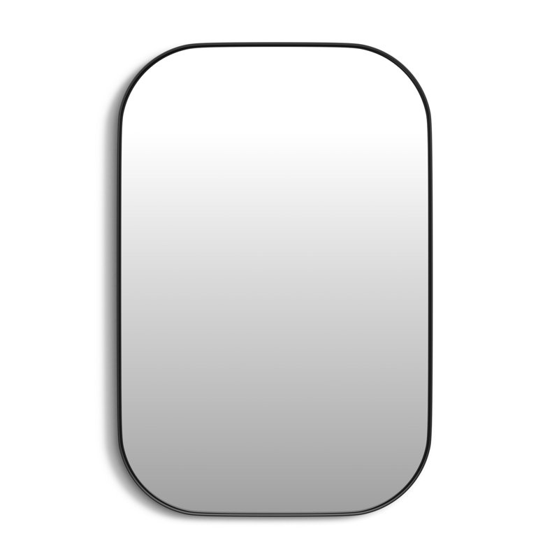 Slade Metal Flat Mirror, 30" x 20", Black