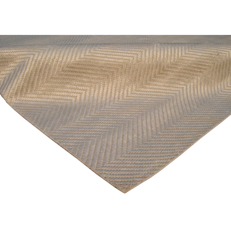 Honeycomb Chevron Area Rug in Beige, Rectangle 14' x 18'