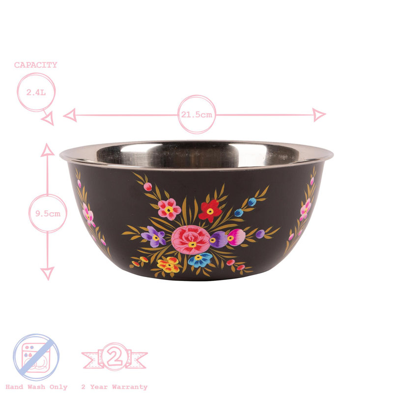  Picnic Bowl - 21.5cm - Carbon Pansy
