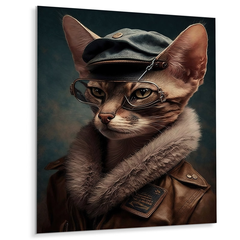 Décoration murale chat portant des vêtements II - animaux, H 40 po x l 30 po x P 1 po