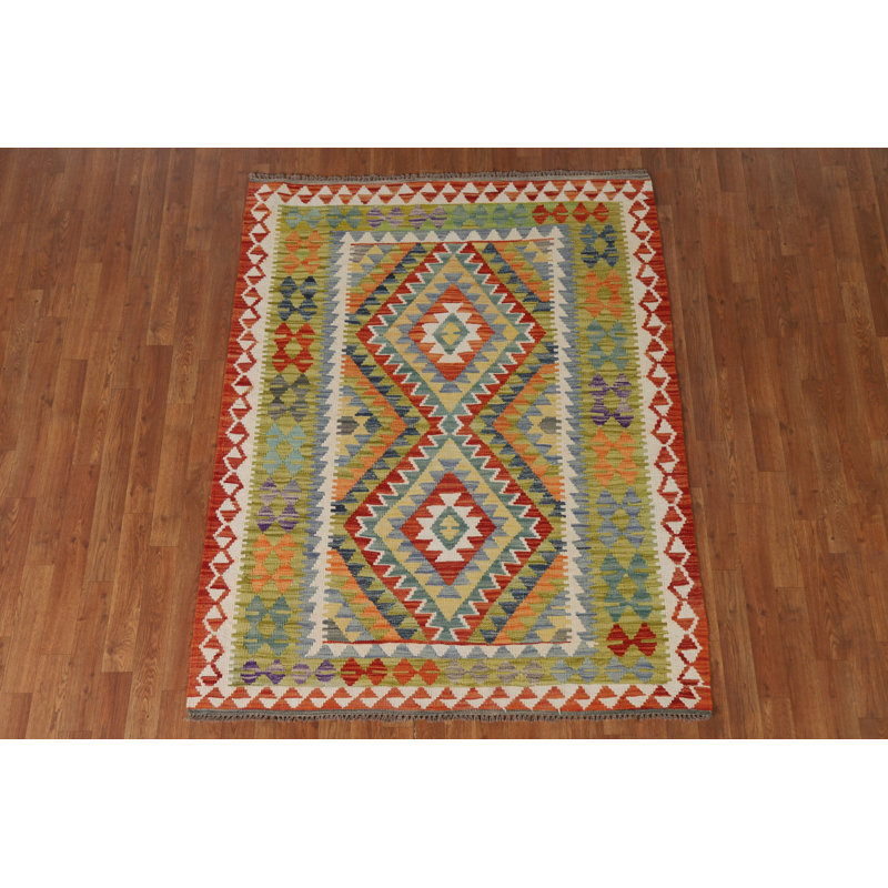 Tapis réversible en laine South Western Kilim 4 x 6