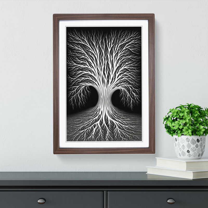 Weeping Willow Op - Framed Print, Walnut, 46cm H x 34cm W x 2cm D