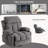 Swinging recliner massage heated sofa, with USB and 2 cup holders in side pockets