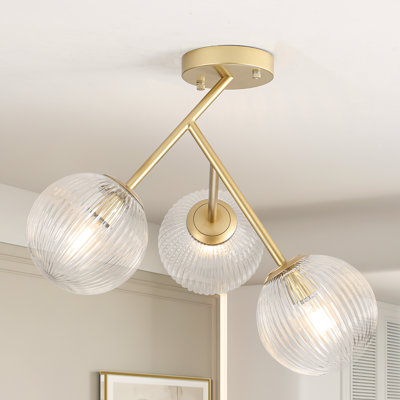 Plafonnier semi-encastré 3 lumières Spoutnik