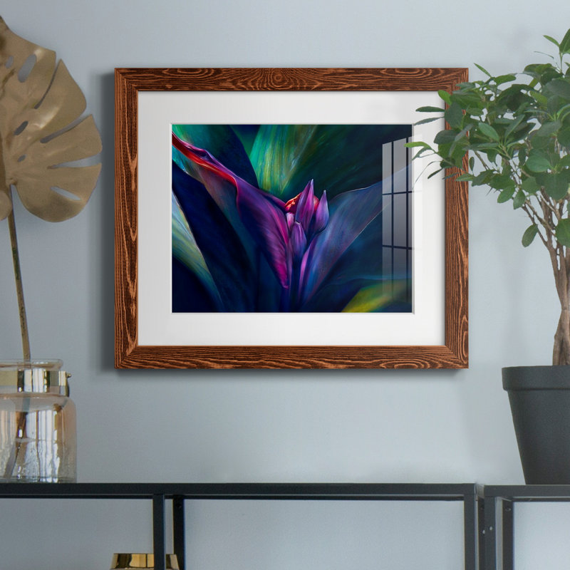 «Retro Petals II», reproduction sur papier encadrée, Papier avec cadre érable, H 20 po x l 17 po x P 1,5 po