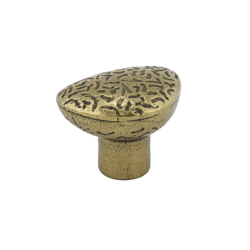 Expression Oval Knob, Hammered Burnished Brass