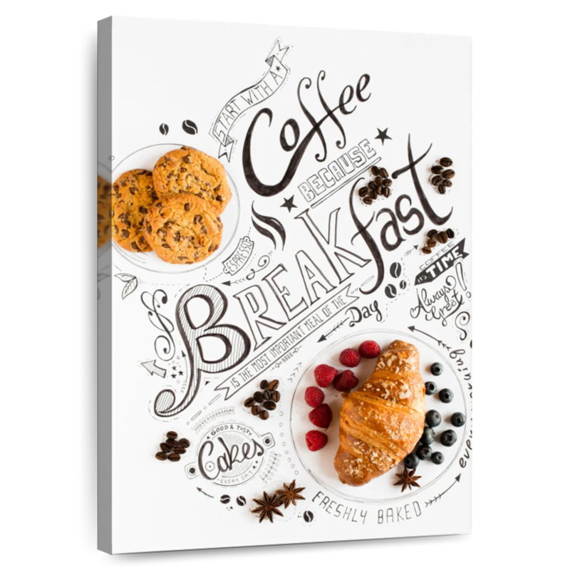 Yarlin Breakfast Typography Pastries, 12" H x 8" W