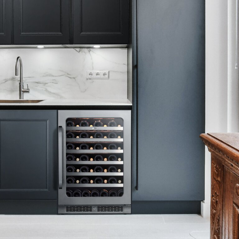 Whynter BSR-054SW 24 inch Built-ln 54 Bottle Undercounter Stainless Steel Wine Fridge with Reversible Door, Digital Control, Lock, and Carbon Filter
