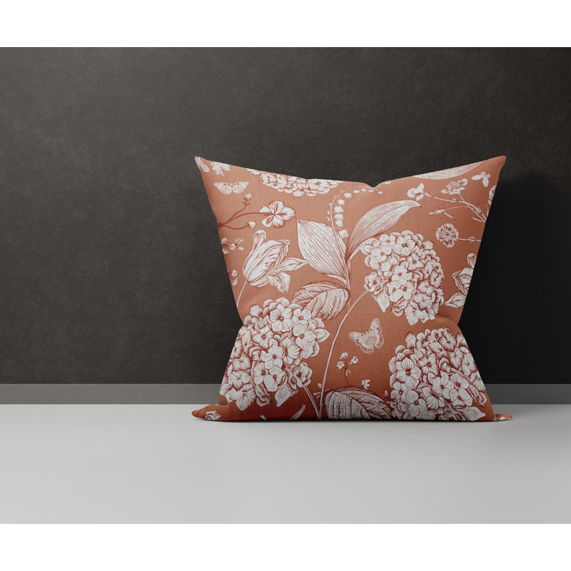 Lya Square Cotton Pillow Cover & Insert, 15H" x 15W", Peach