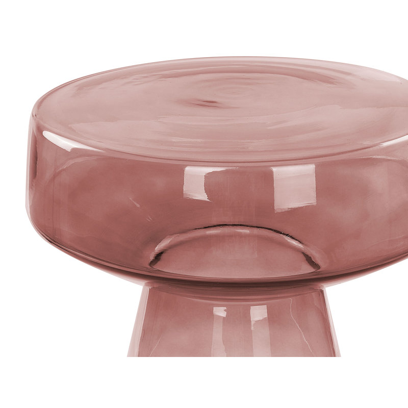 Moneer Glass Top Pedestal Side Table Set, Dark Red