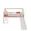 Lit mezzanine simple avec glissade pour enfants - Structure en bois de pin massif, lit de mezzanine bas avec échelle et rails de sécurité de From the Tree Furniture