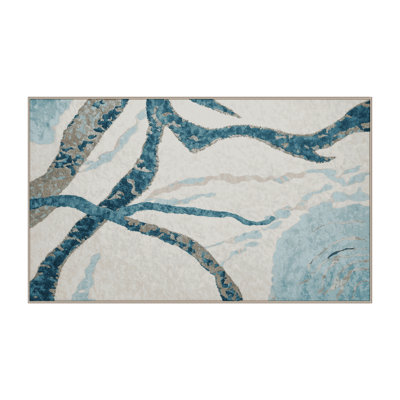 Machine Washable Beige Area Rug