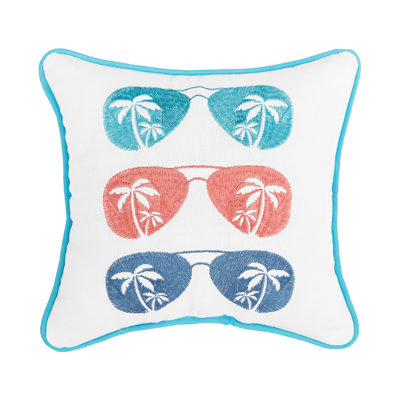 Beachin Embroidered Throw Pillow